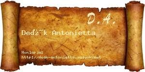 Deák Antonietta névjegykártya